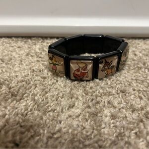 Disney women’s  Black Elastic Bracelet with Characters